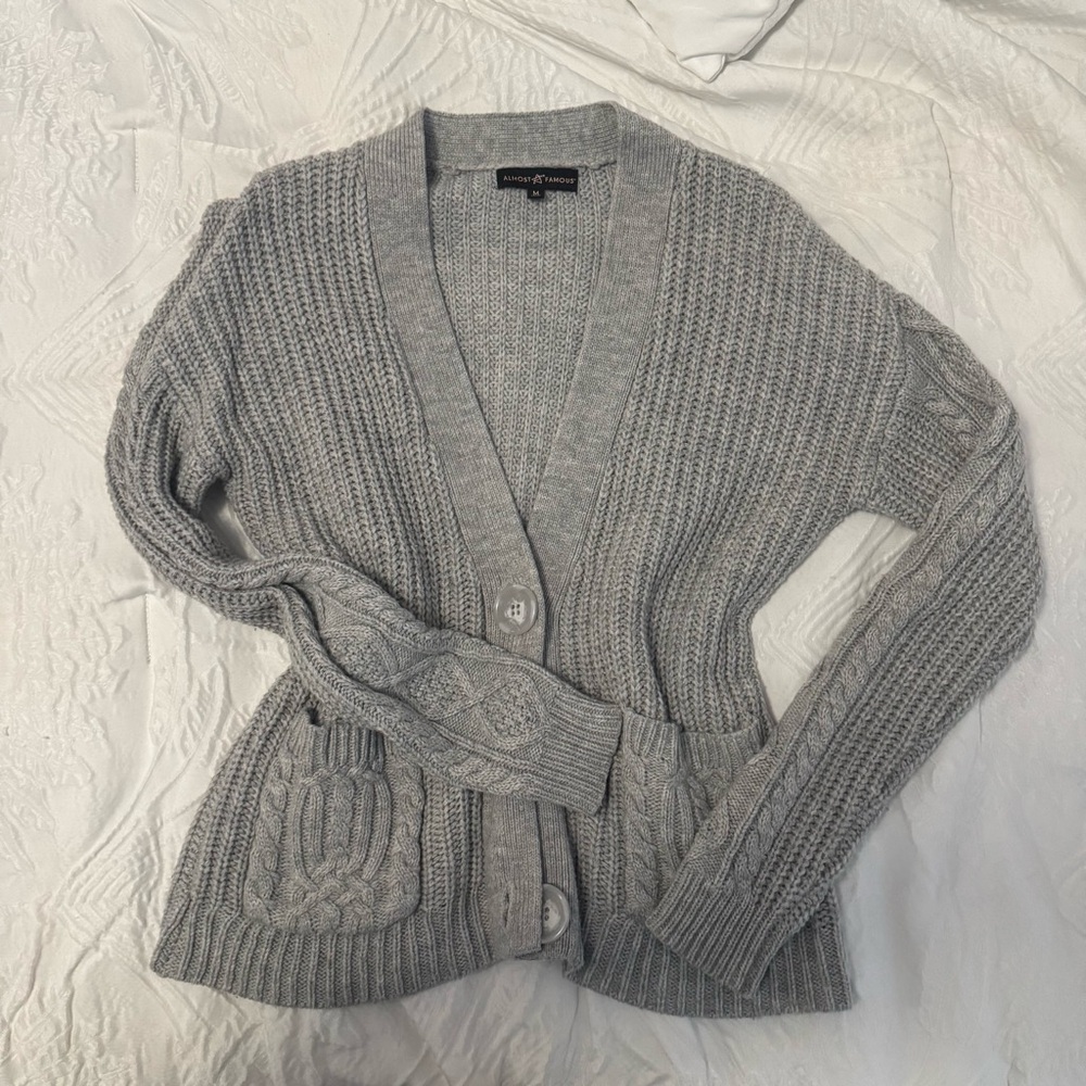 Almost Famous Light Gray Women's Cardigan